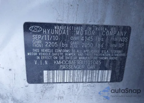 2011 Hyundai Elantra Touring Gls z USA, uszkodzony, nr VIN KMHDC8AE9BU101045